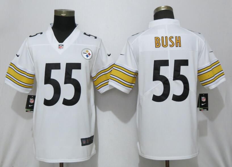 Men Pittsburgh Steelers #55 Bush White Nike Vapor Untouchable Player NFL Jerseys